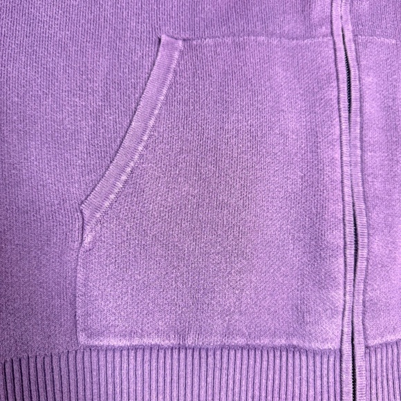 TNA (Aritzia) | Full-zip Cotton Knit Sweater | S | Purple | Athleisure | Casual - Picture 7 of 15